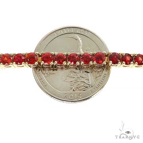 14k Gold Red Sapphire Tennis Bracelet (0.15ct Each), photo 4 of 6