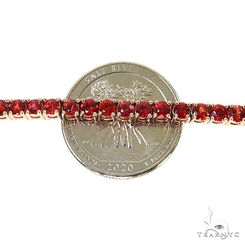 14K Gold Red Sapphire Tennis Bracelet, photo 4 of 6
