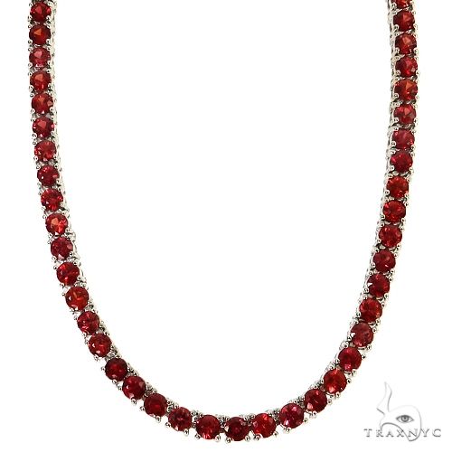 Red Sapphire Tennis Chain 69032 - Image 2