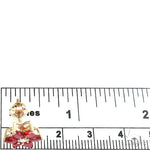 Red Starflower Sapphire Diamond Flower Earring 67067 - Image 5