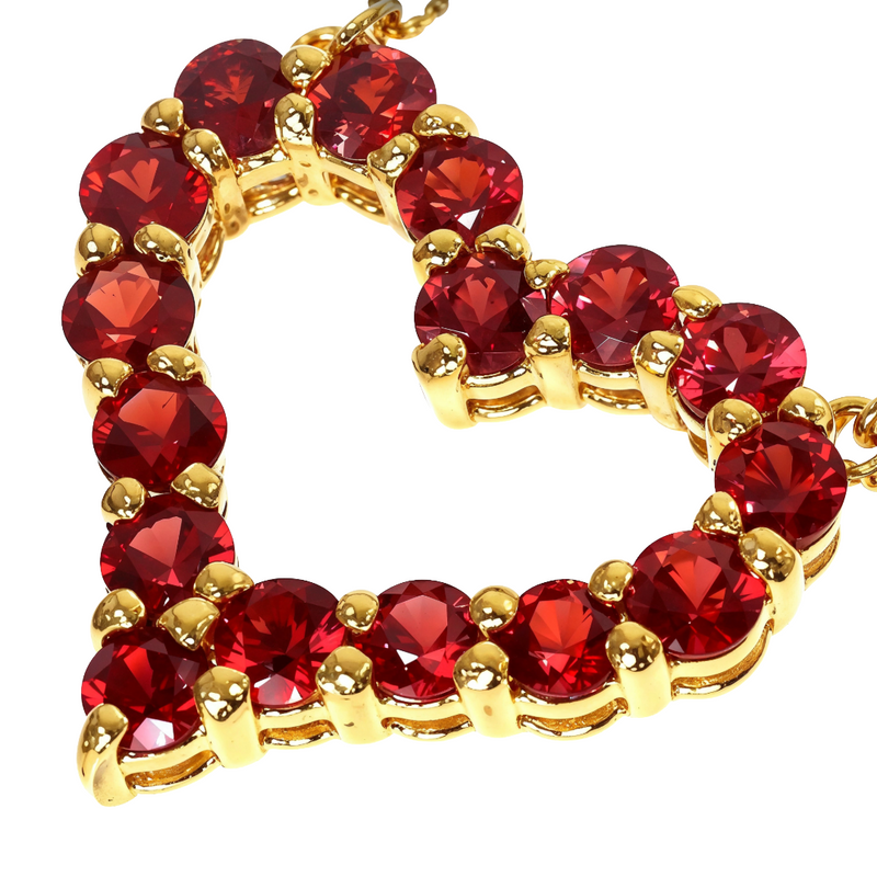 Red Sapphire Heart Necklace 67485 | TraxNYC