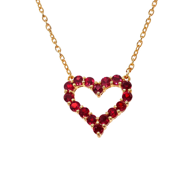 Red Sapphire Heart Necklace 67485