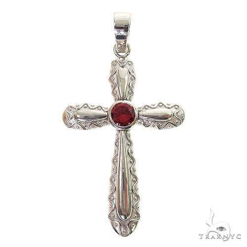 Rhodolite Sanctity Cross Pendant | TraxNYC