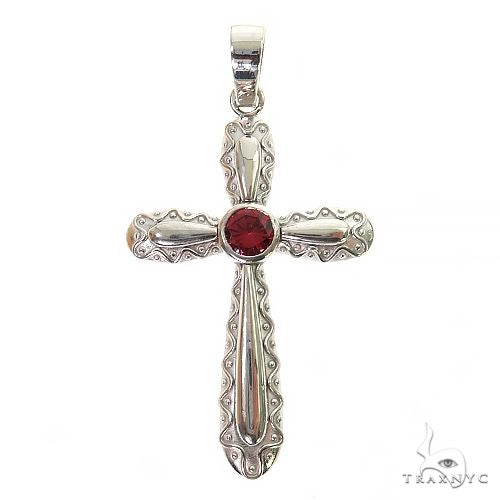Rhodolite Sanctity Cross Pendant 69603 - Image 1