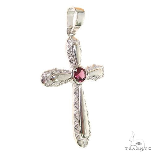 Rhodolite Sanctity Cross Pendant 69603 - Image 2