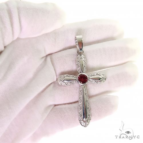 Rhodolite Sanctity Cross Pendant 69603 - Image 7