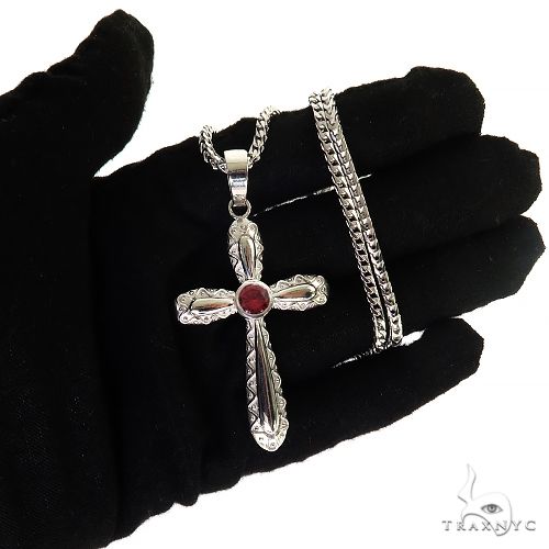 Rhodolite Sanctity Cross Pendant Set, photo 7 of 7