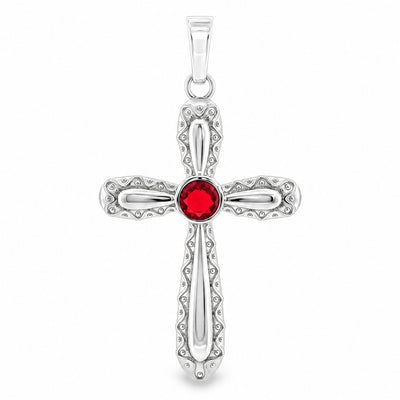 Rhodolite Sanctity Cross Pendant 69603 - TRAX1