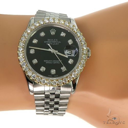 Rolex DateJust 36mm  Diamond Yellow Style Bezel Watch 66510 - Image 8