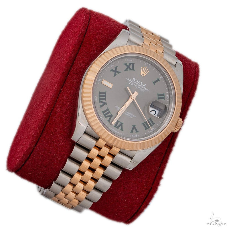 Rolex Datejust 41mm 126331 Wimbledon Rose Gold Jubilee Bracelet BOX & PAPERS 2021 69743 - Image 3