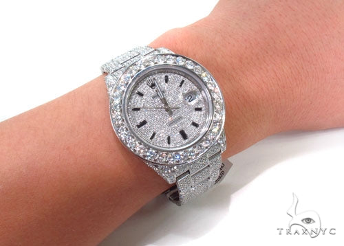 Rolex Datejust II Steel Fully Diamond Watch 36727 - Image 13