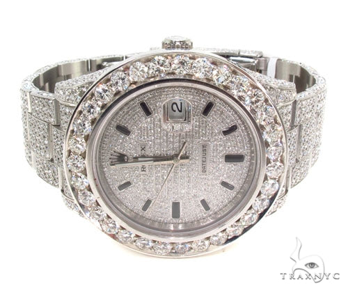 Rolex Datejust II Steel Fully Diamond Watch 36727 - Image 4