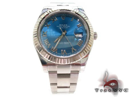 Rolex Datejust II Blue Steel & White Gold 116334 27957 - Image 2