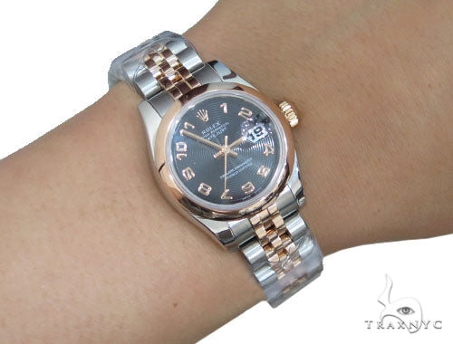 Rolex Datejust Rose Gold and Steel 179161 43370 - Image 11