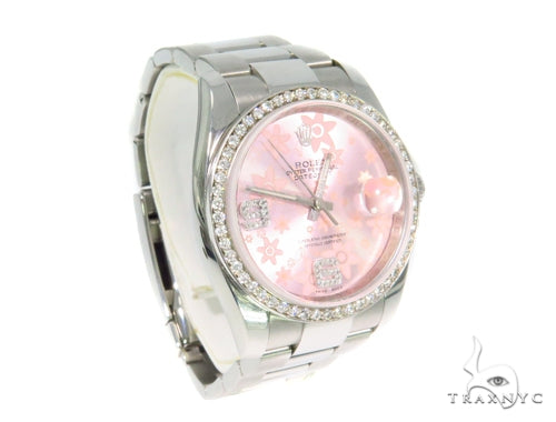 Rolex Date Just Floral Pink Steel 116200 44758 - Image 4