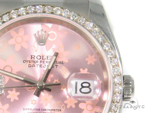 Rolex Date Just Floral Pink Steel 116200 44758 - Image 5