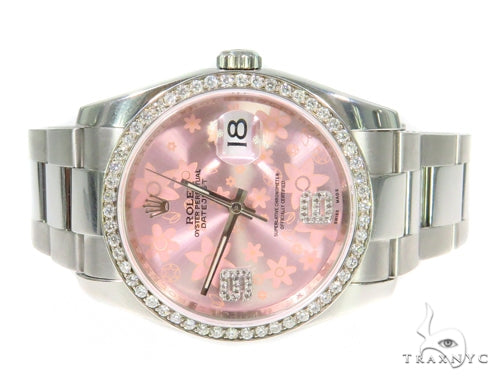 Rolex Date Just Floral Pink Steel 116200 44758 - Image 6