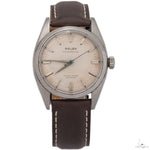 Rolex Oyster Perpetual 34mm 6564 Silver Dial Leather Bracelet VINTAGE 69747 - Image 2