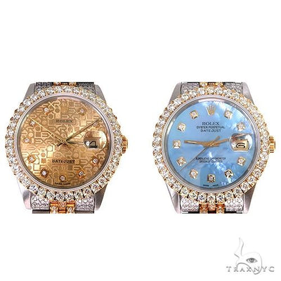 Rolex Two-Tone DateJust 36mm Diamond Bezel Watch 66888 - Image 1
