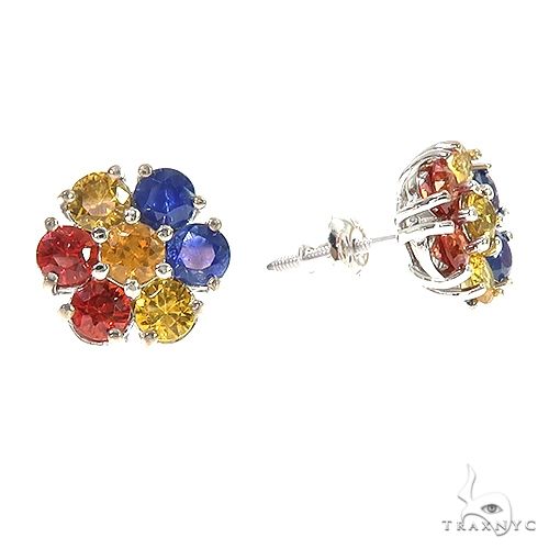 Romania Sapphire Flower Earrings 67134 - Image 2