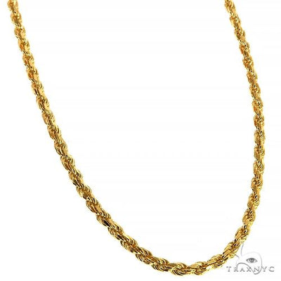 10K Yellow Gold Hollow Rope Chain 2.5mm 40344