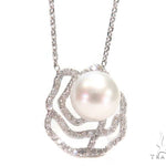 Rose Diamond Pearl Necklace 44602 - Image 4