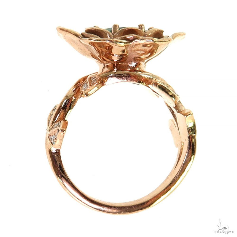14K Gold Rose Garden Emerald Ring, photo 5 of 7