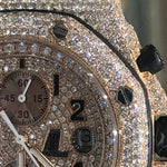 Rose Gold  Audemars Piguet Royal Oak Offshore Diamond Watch Leather Strap 63892 - Image 3