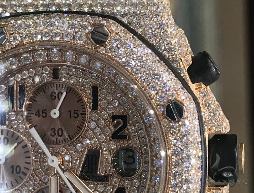 Rose Gold  Audemars Piguet Royal Oak Offshore Diamond Watch Leather Strap 63892 - Image 3