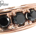 14K Rose Gold Black Diamond Band 28402 - Image 3