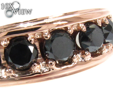 14K Rose Gold Black Diamond Band, photo 3 of 7