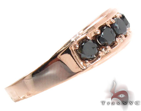 14K Rose Gold Black Diamond Band, photo 4 of 7