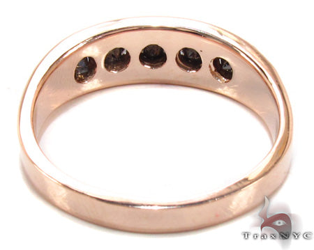 14K Rose Gold Black Diamond Band, photo 6 of 7
