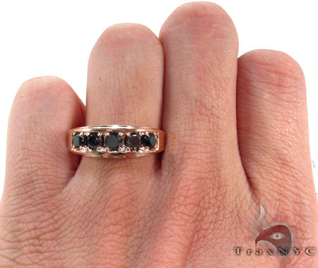 14K Rose Gold Black Diamond Band, photo 7 of 7