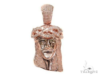 Rose Gold Jesus Diamond Pendant 65477 - Image 1