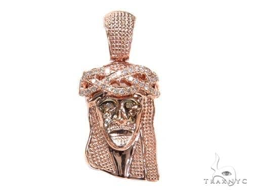 Rose Gold Jesus Diamond Pendant 65477 - Image 1