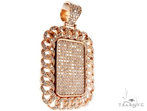 Rose Gold Micro Pave Diamond Dog Tag Set 64008 - Image 3