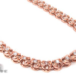 Rose Gold Pink and White Color Diamond Chain 40 Inches 6mm   33323 - Image 1
