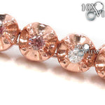 Rose Gold Pink and White Color Diamond Chain 40 Inches 6mm   33323 - Image 4