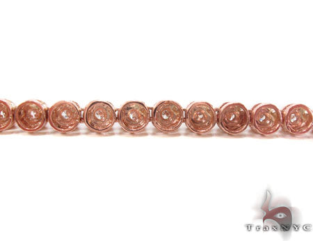 10K Rose Gold Pink and White Color Diamond Chain 40 Inches 6mm, photo 5 of 10