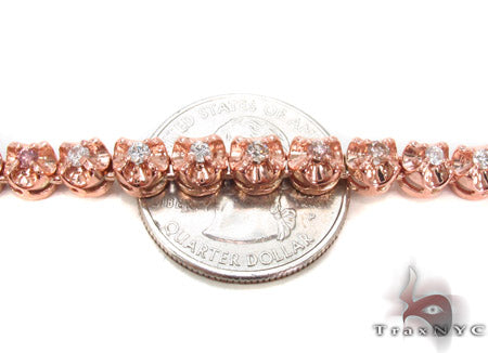 10K Rose Gold Pink and White Color Diamond Chain 40 Inches 6mm, photo 6 of 10