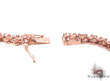 10K Rose Gold Pink and White Color Diamond Chain 40 Inches 6mm, photo 7 of 10