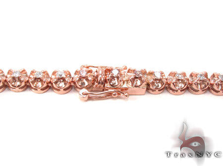 10K Rose Gold Pink and White Color Diamond Chain 40 Inches 6mm, photo 8 of 10