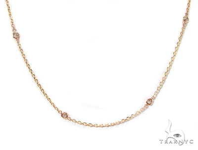 Rose Gold Yard Bezel Diamond Necklace 36732 - Image 1