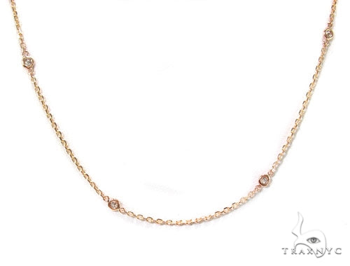 Rose Gold Yard Bezel Diamond Necklace 36732 - Image 1