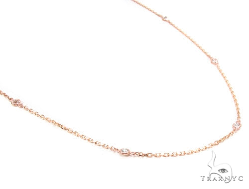 Rose Gold Yard Bezel Diamond Necklace 36732 - Image 2