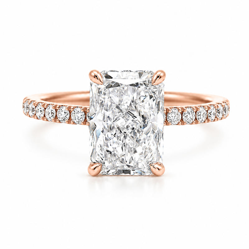 14K Gold Radiant Lab-Grown Diamond Engagement Ring, photo 3 of 7