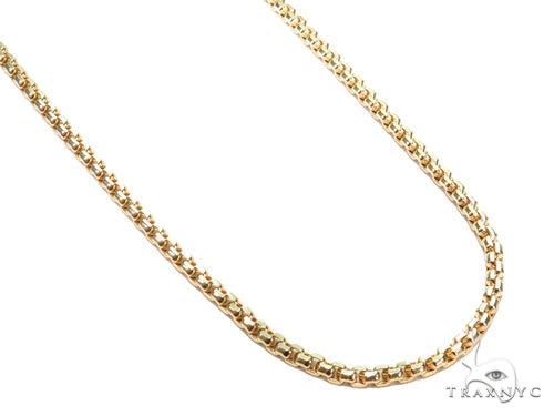 14k Yellow Gold Hollow Round Box Chain 24 Inches 3mm 40910 | TraxNYC