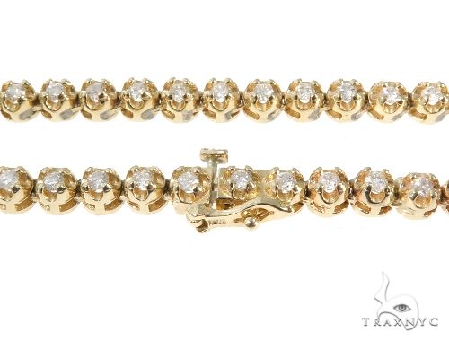 14K Gold Round Cut Prong Diamond Chain 22 Inches 4mm, photo 6 of 9