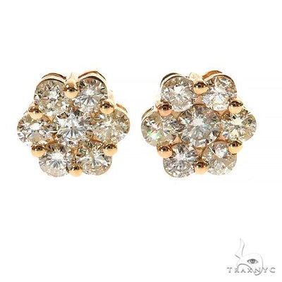 Round Cut Stud Flower Earrings 305